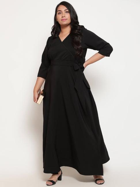 amydus black wrap dress