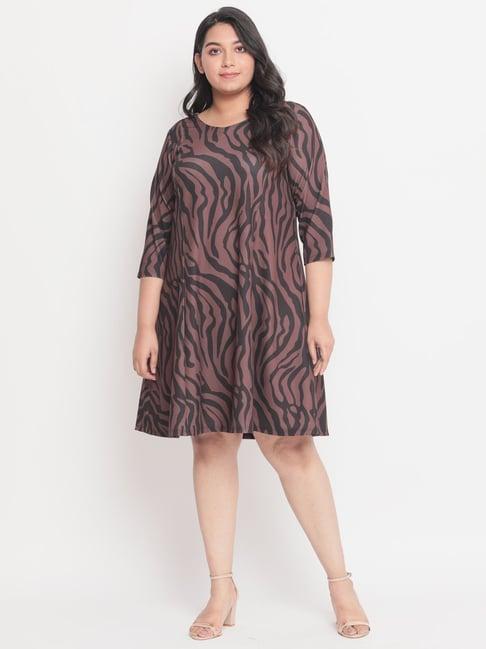 amydus brown printed dress