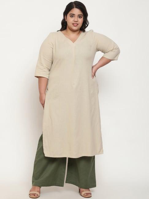 amydus cream a line kurta