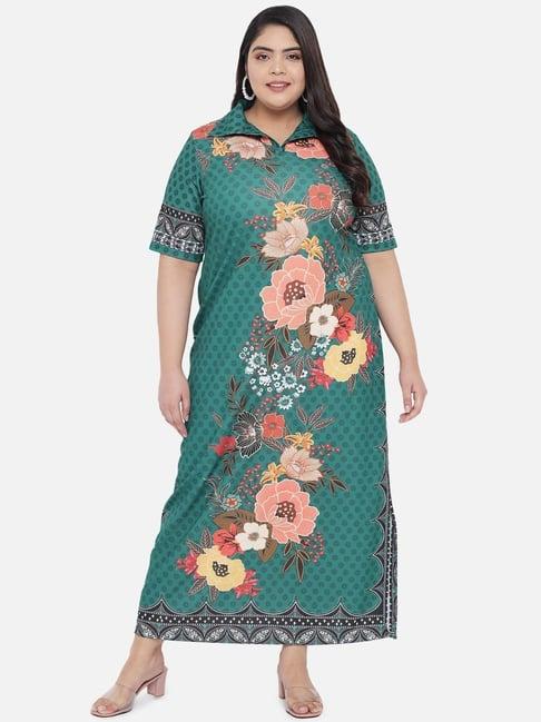 amydus green floral print dress