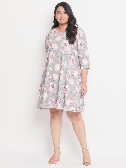 amydus grey floral print dress