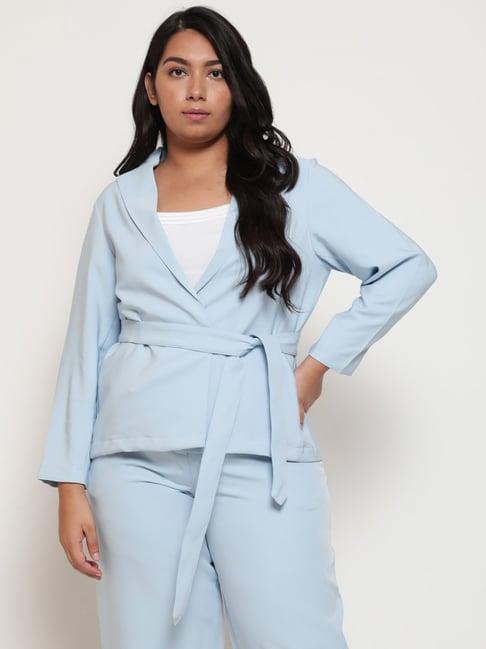 amydus ice blue regular fit blazer