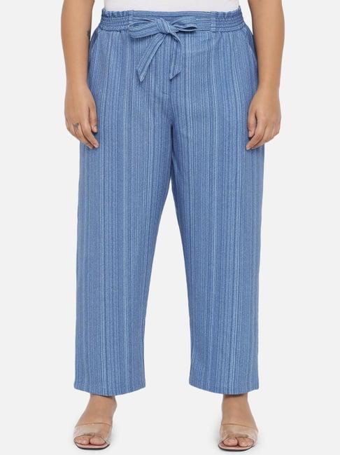 amydus light blue striped trousers