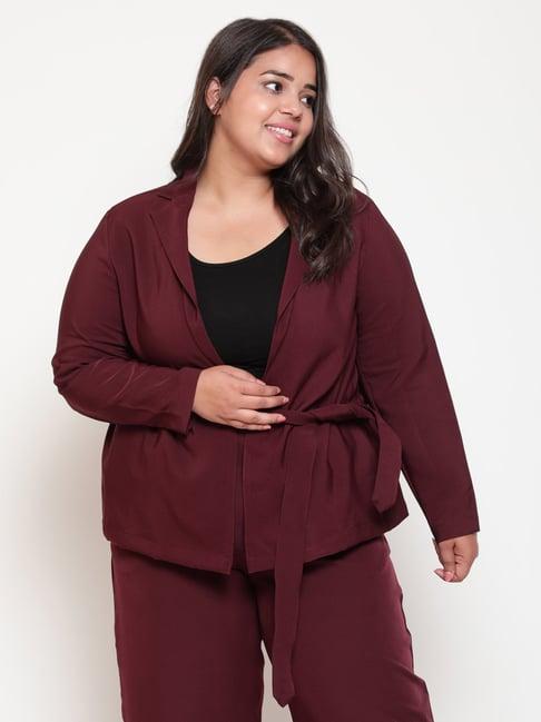 amydus maroon regular fit blazer