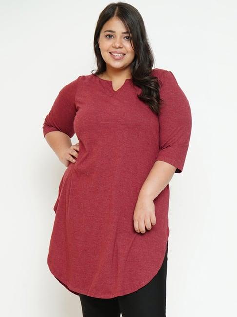 amydus maroon v neck tunic