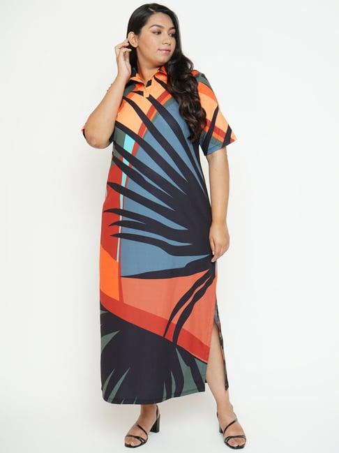 amydus multicolor printed maxi dress