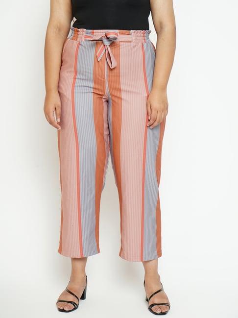 amydus multicolor striped high rise trousers