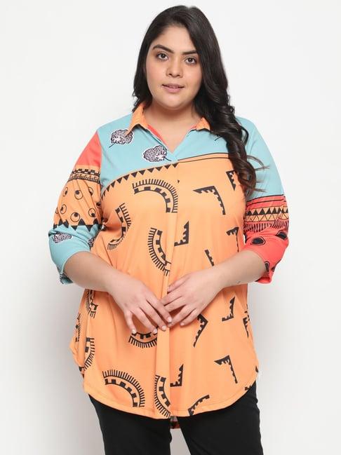 amydus orange printed tunic