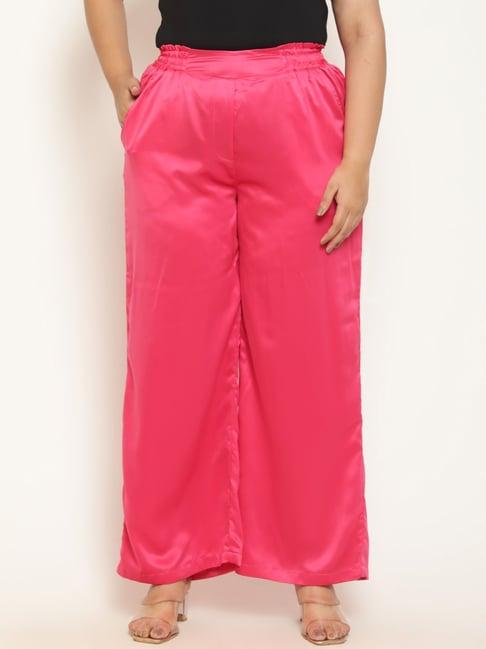 amydus pink  regular fit high rise pants