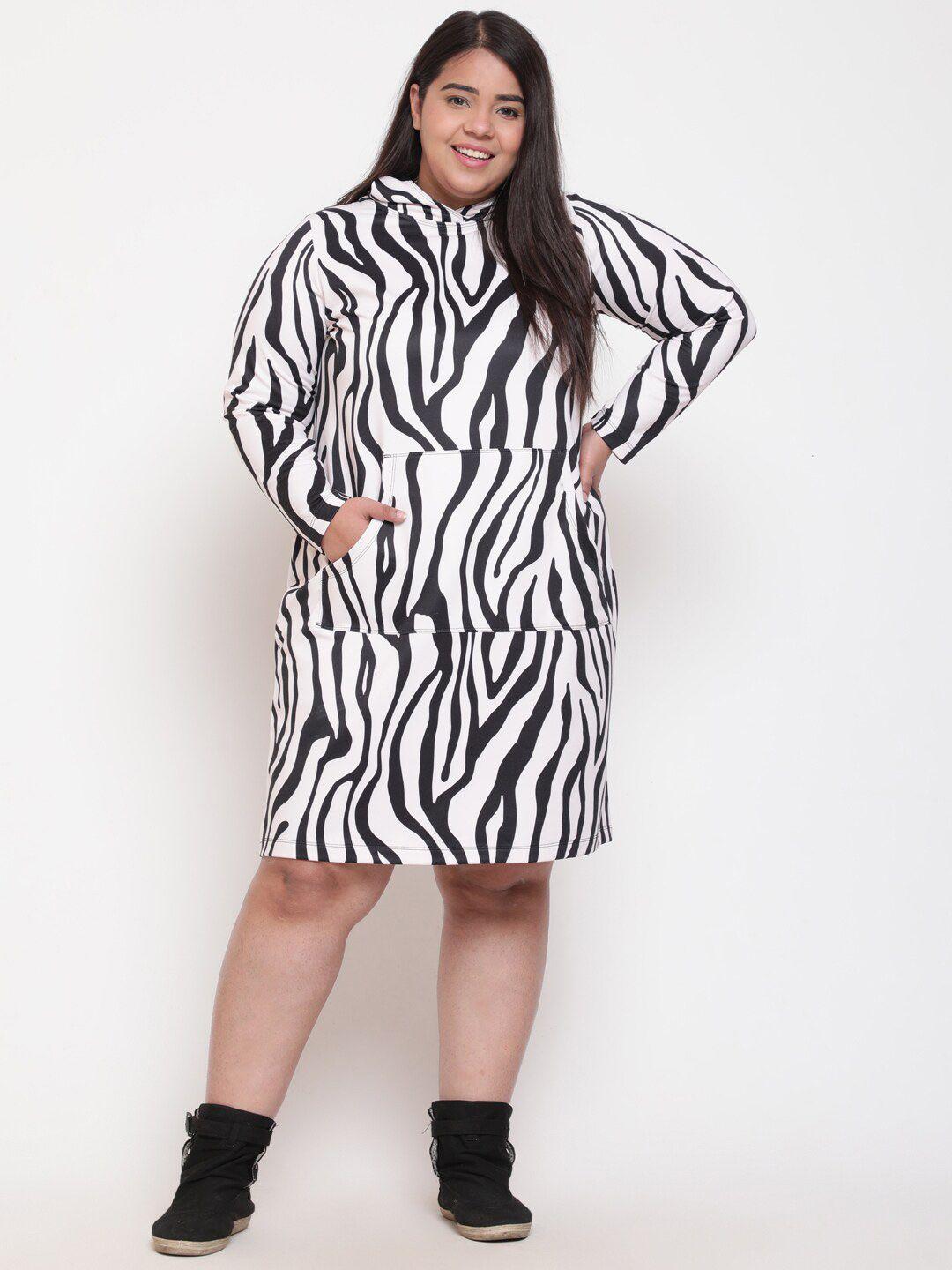 amydus plus size animal printed hooded t-shirt dress