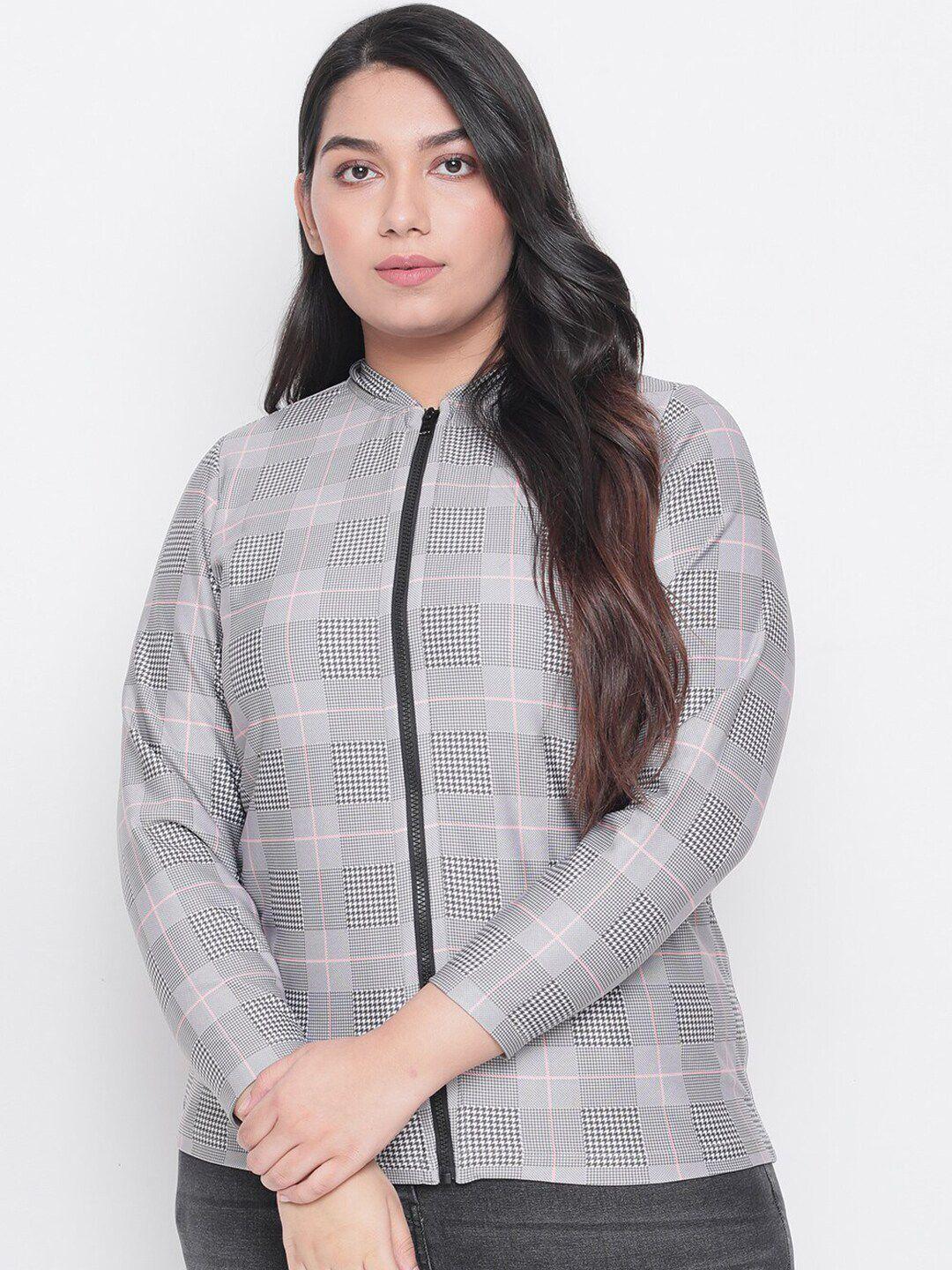 amydus plus size checked lightweight tailored jacket