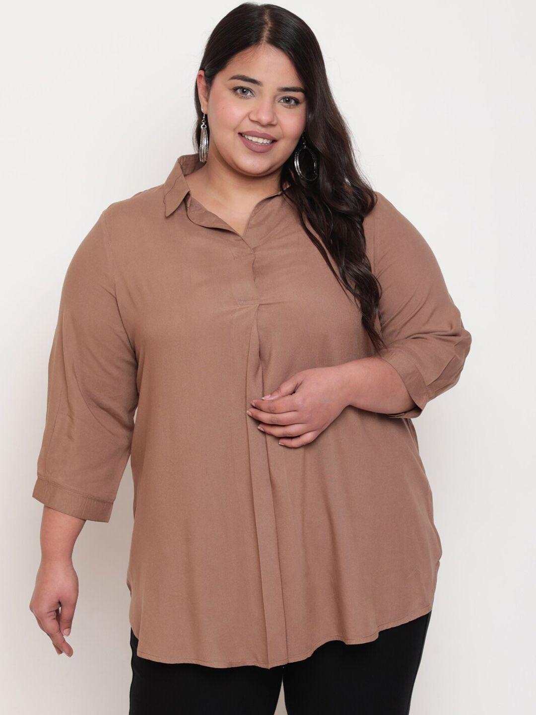 amydus plus size cuffed sleeve shirt style top