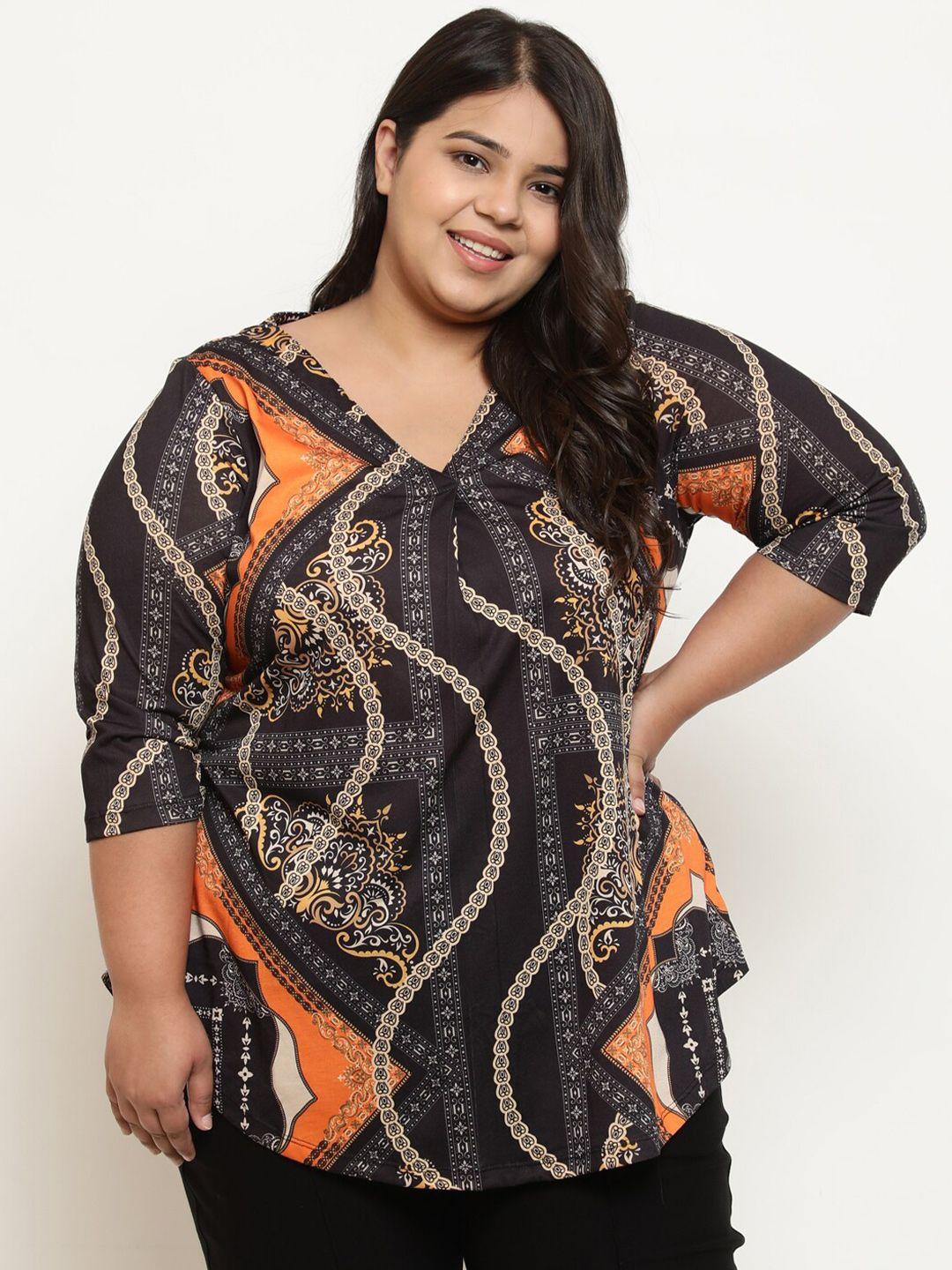 amydus plus size ethnic motifs printed top