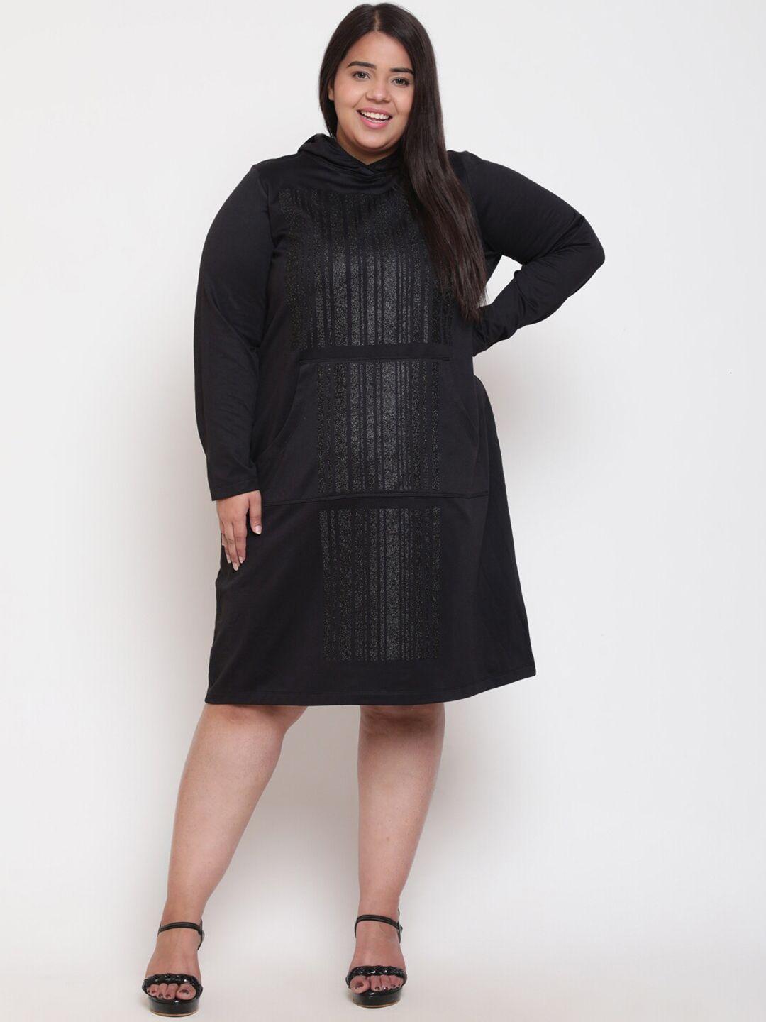 amydus plus size striped hooded t-shirt dress