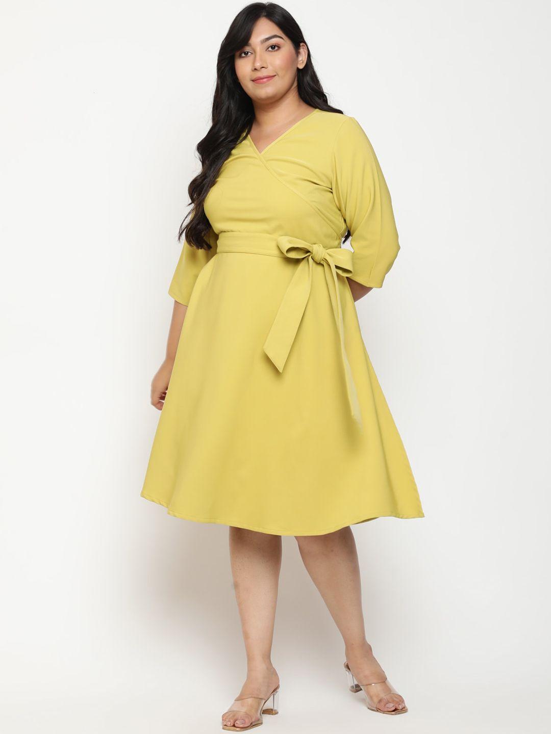 amydus plus size v-neck wrap dress