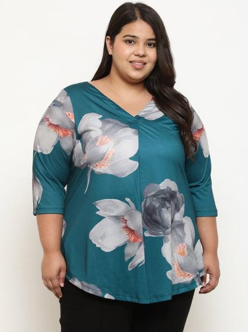 amydus teal green printed top