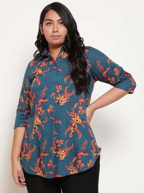 amydus teal printed top