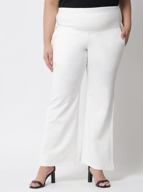 amydus white regular fit pants