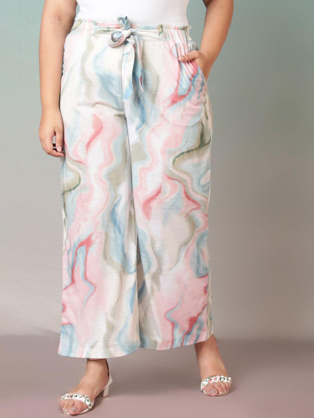 amydus women multicoloured printed trousers