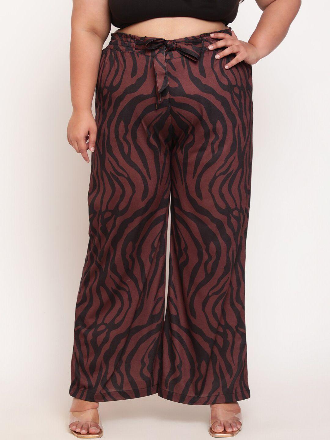 amydus women plus size bronze-toned printed high-rise trouser