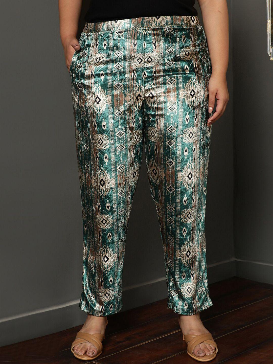 amydus women plus size ethnic motifs printed trouser