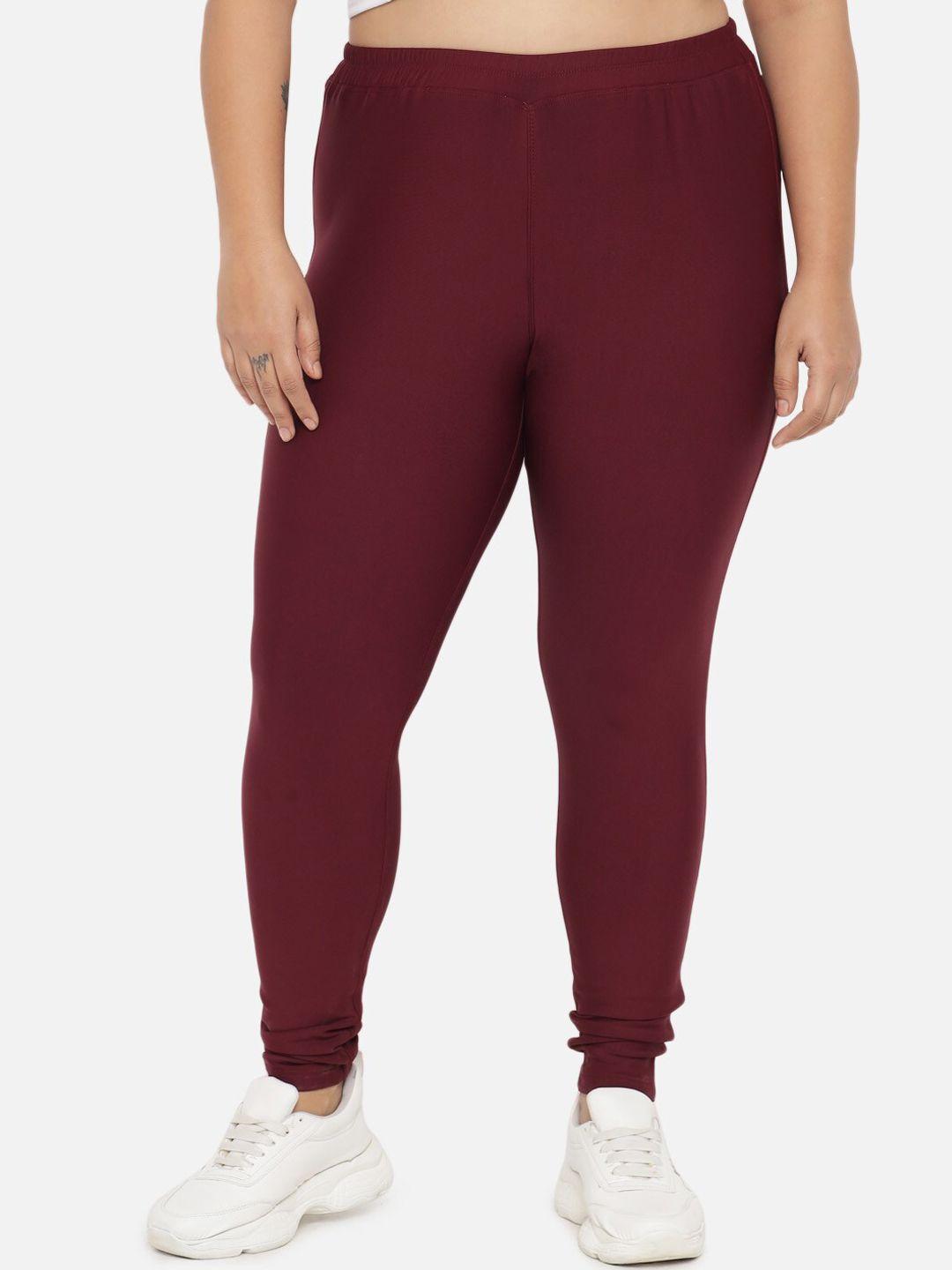 amydus women plus size maroon warm fleece winter leggings