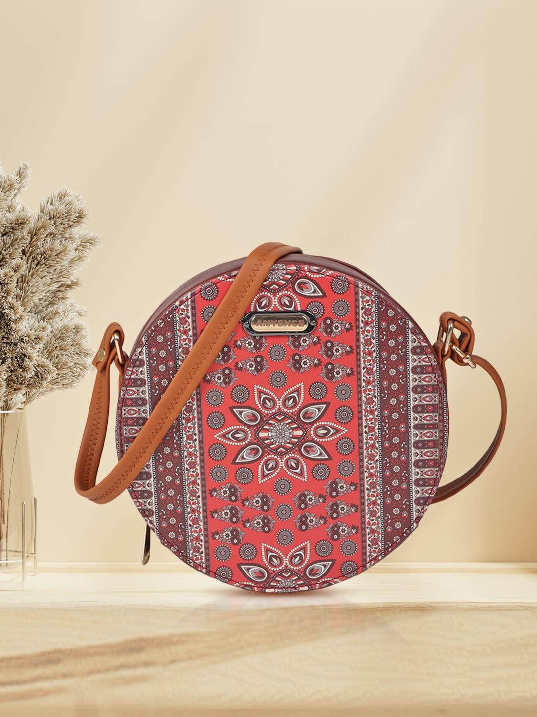 amyence floral printed structured sling bag