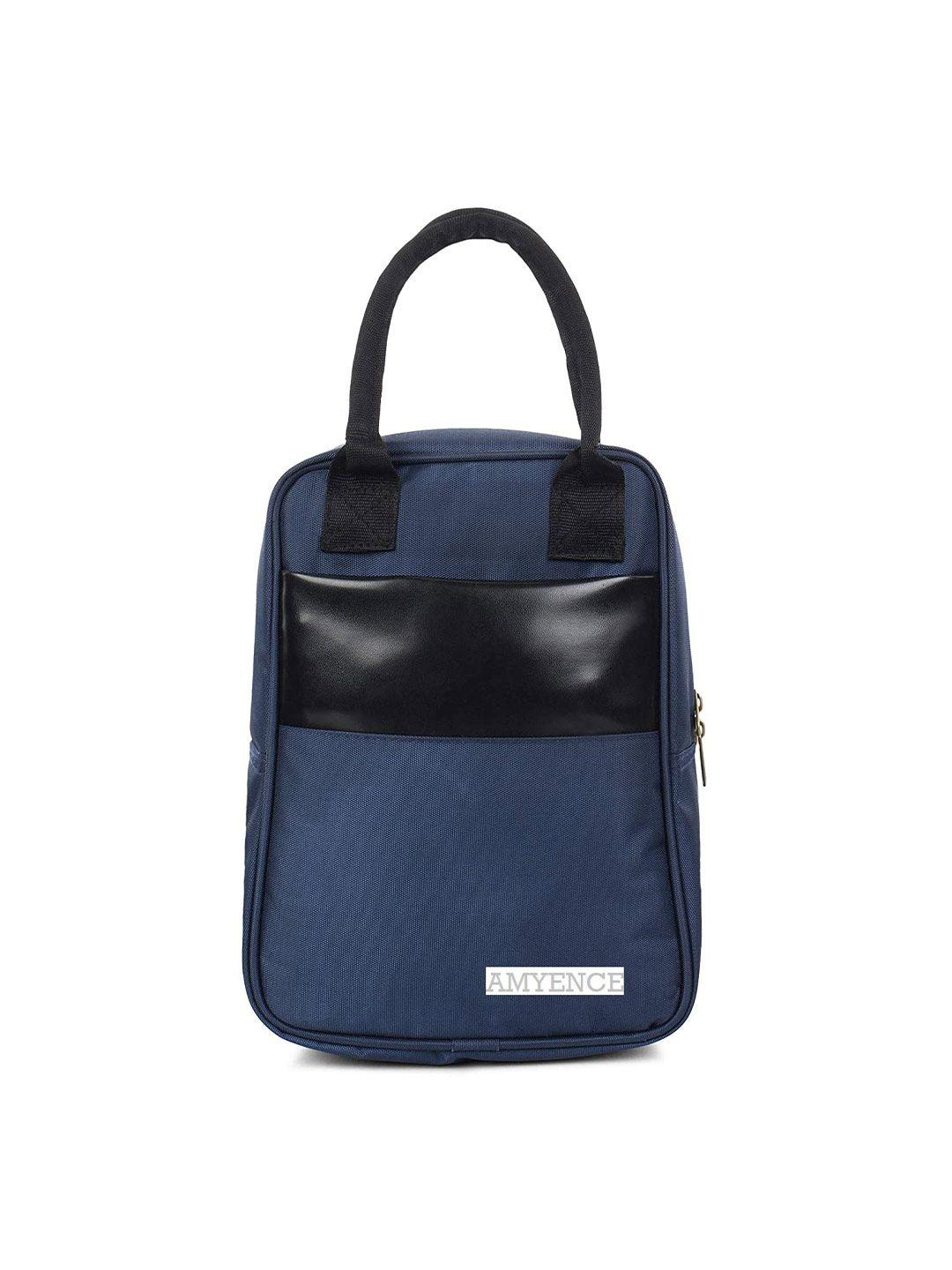 amyence blue colourblocked structured handheld bag