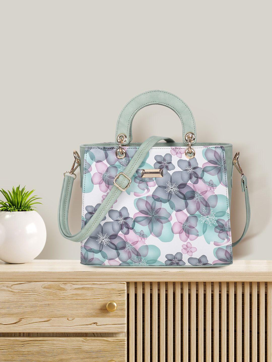 amyence floral printed structured handheld bag