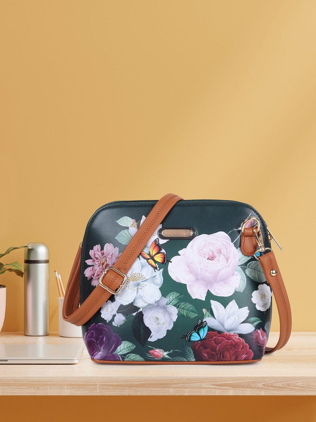 amyence floral printed structured sling bag