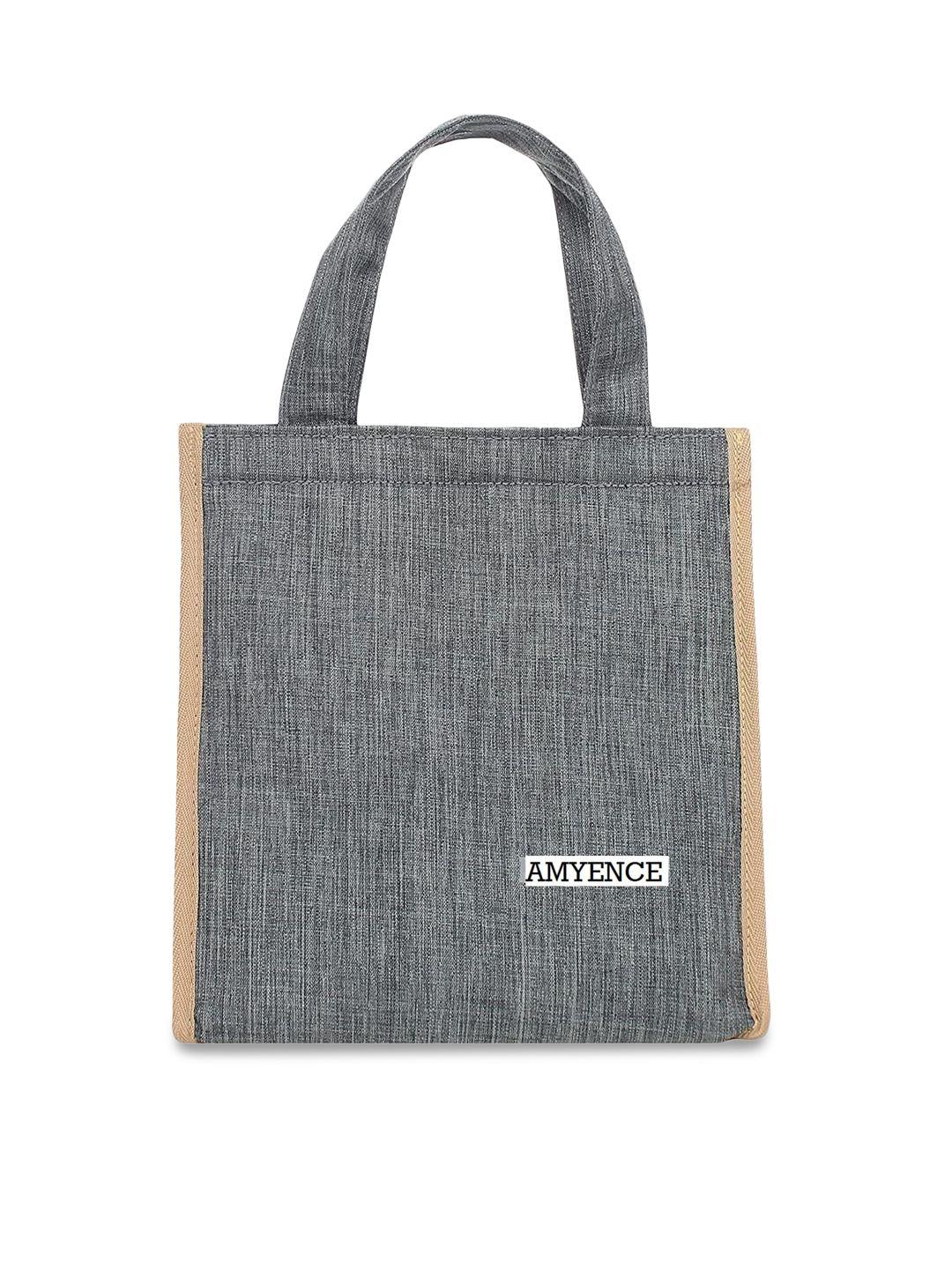 amyence grey solid shopper tote bag