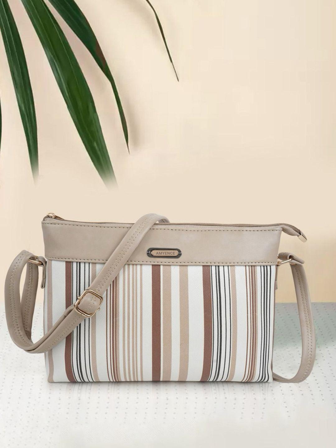 amyence striped structured sling bag