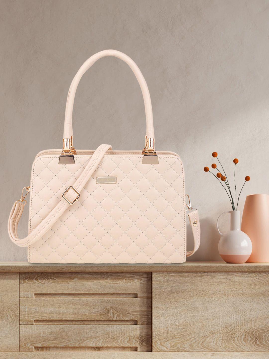 amyence textured structured handheld bag with quilted