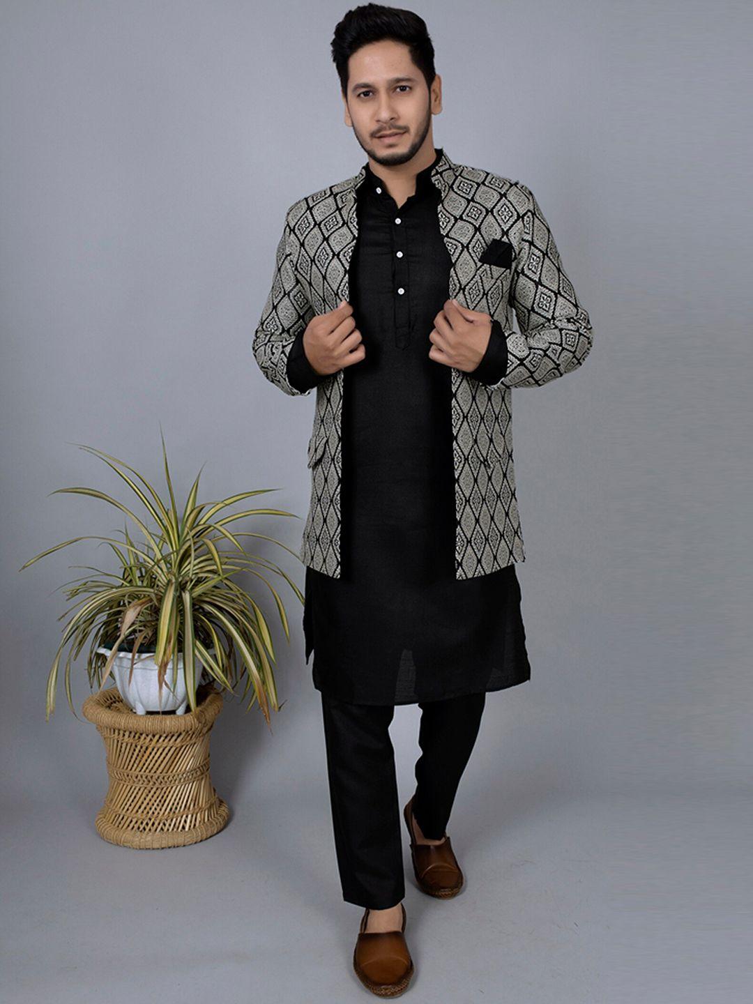 amzira self-design cotton sherwani set