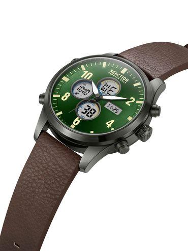 ana-digit green brown synthetic leather strap watch for mens - krwgd2191806