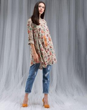 anaar aur mor print shirt dress