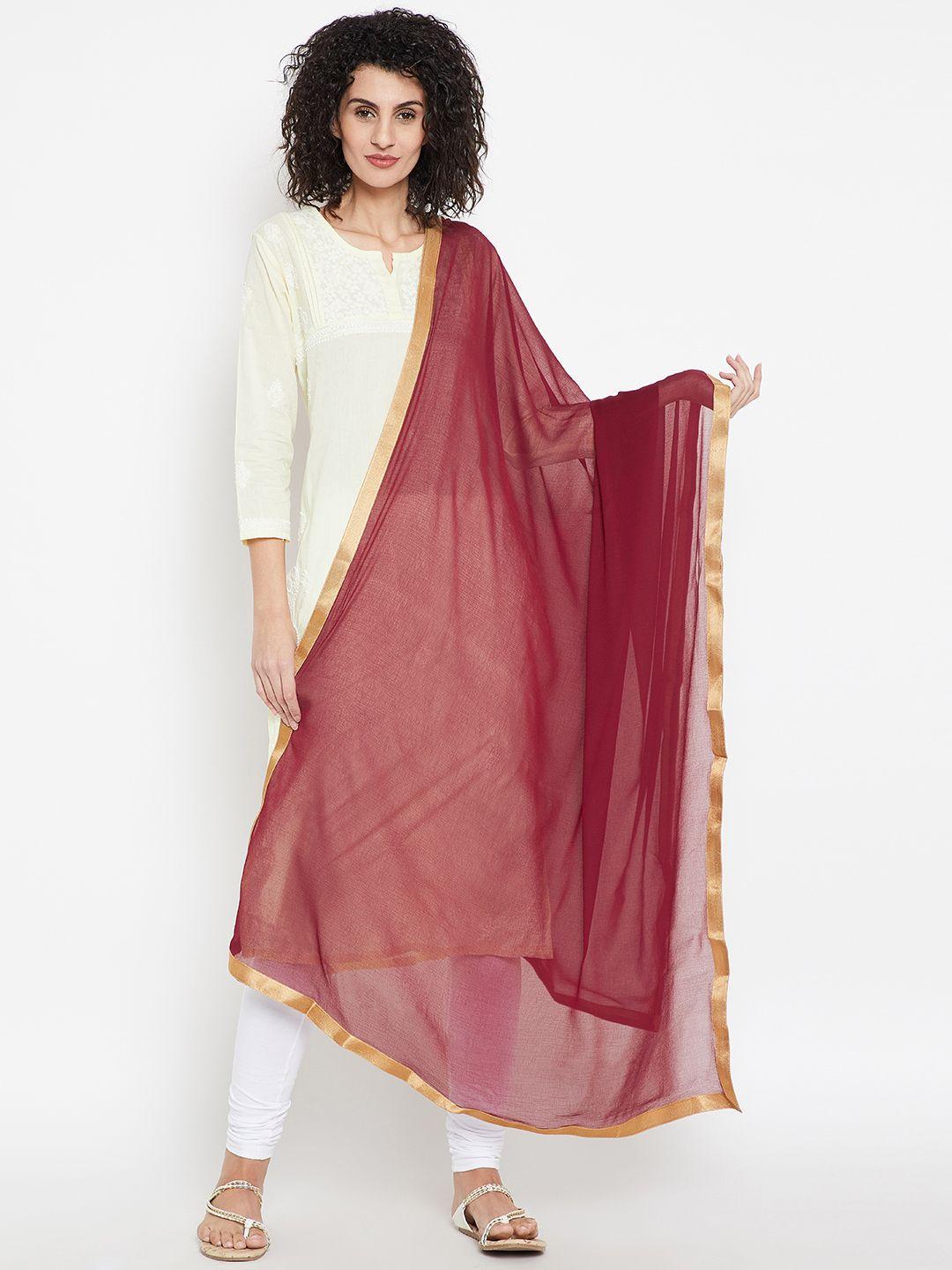 anahi maroon solid dupatta