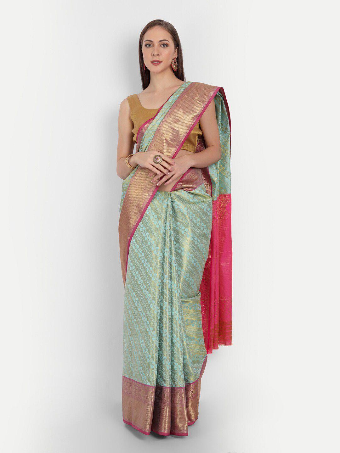 anaita floral woven design zari pure silk banarasi saree