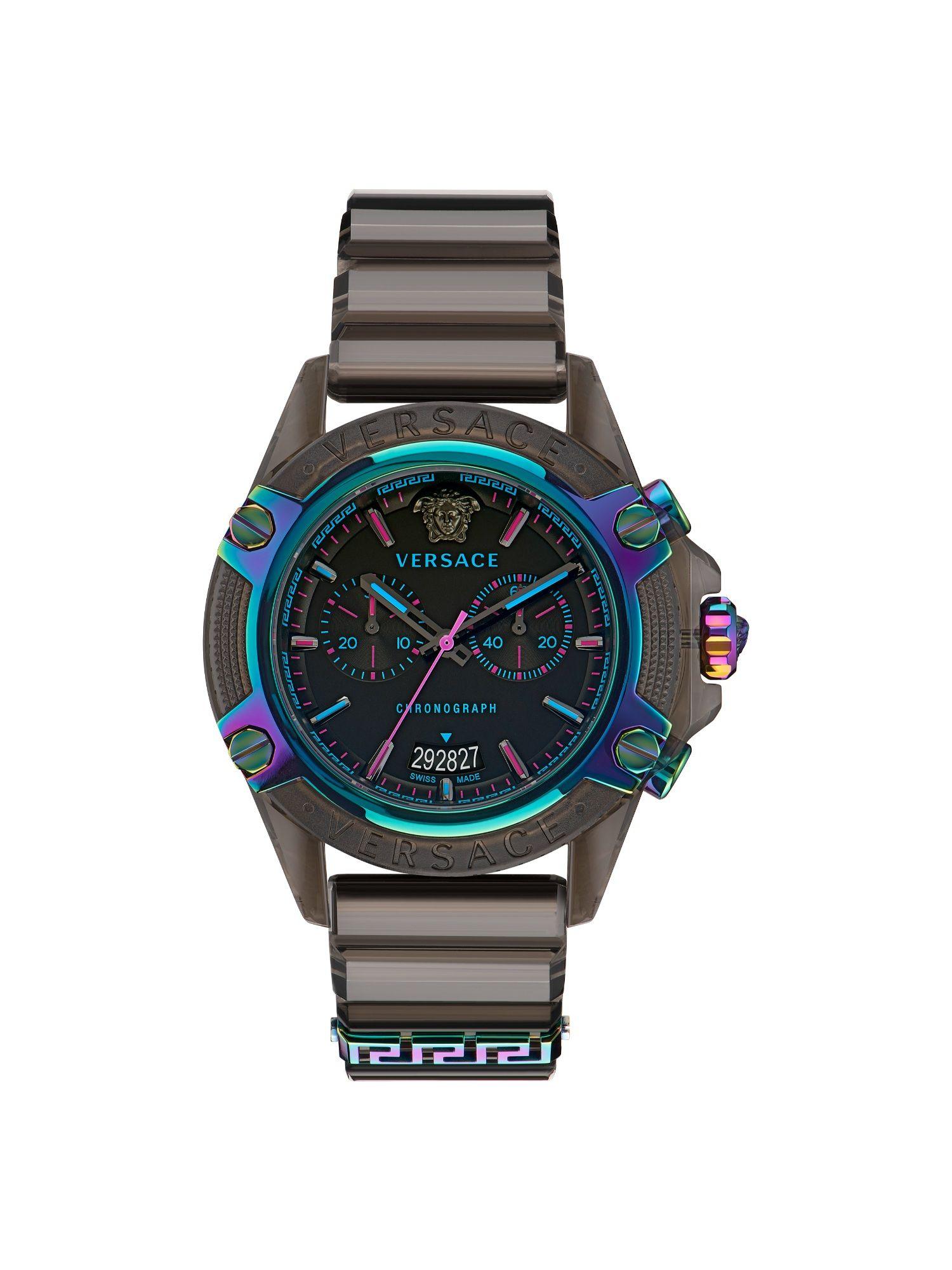 analog black dial unisex watch - vez701022