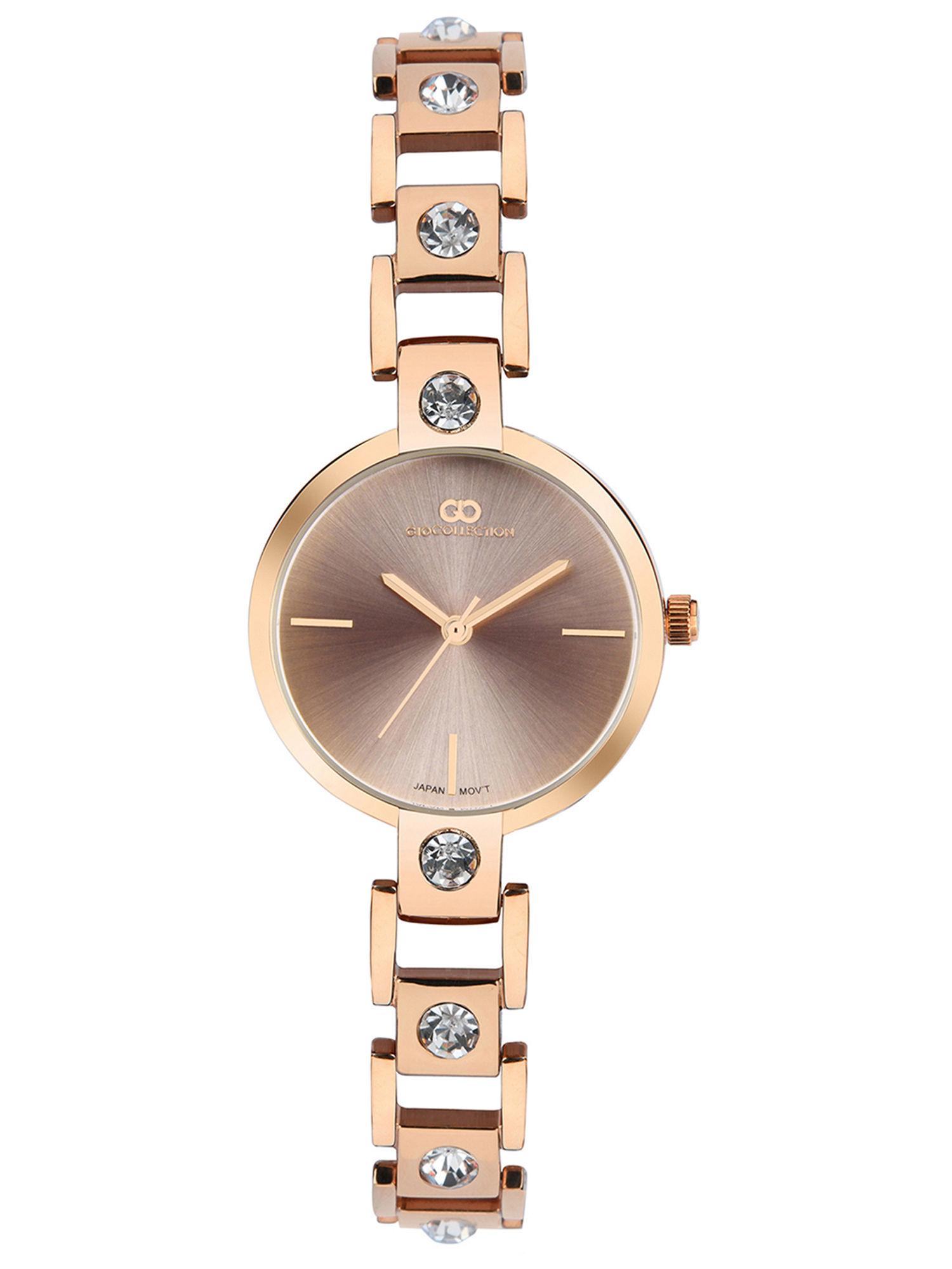 analog rose gold dial womens watch g3018-33