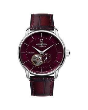 analogue watch with leather strap-81665