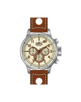 analogue watch with leather strap-25725