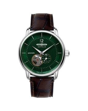 analogue watch with leather strap-81664