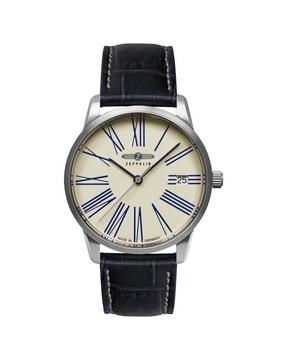 analogue watch with leather strap-83451