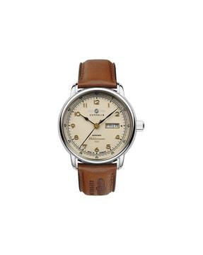 analogue watch with leather strap-96645