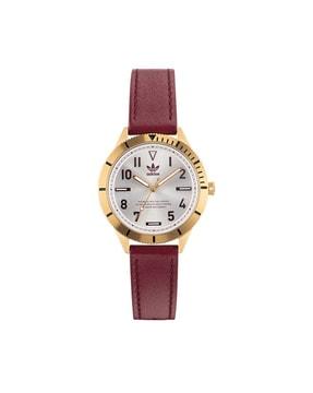 analogue watch with leather strap-aofh22570