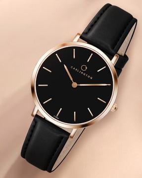 analogue watch with leather strap
