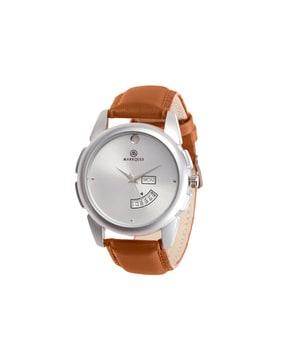 analogue watch with leather strap