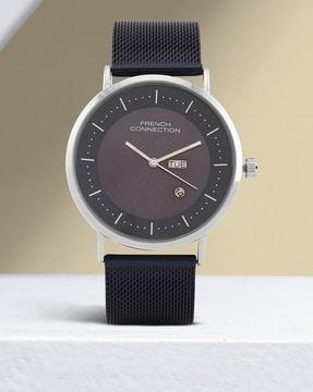 analogue watch with mesh strap- fcn00044f