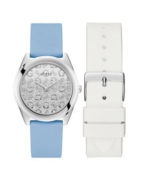 analogue watch with silicone strap-u1416l2m